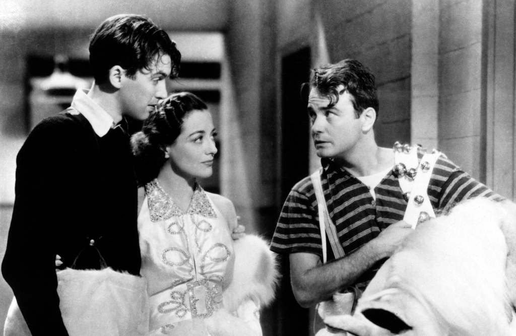 Jimmy Stewart, Joan Crawford, and Lew Ayres in Ice Follies of 1939.